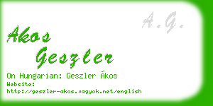 akos geszler business card